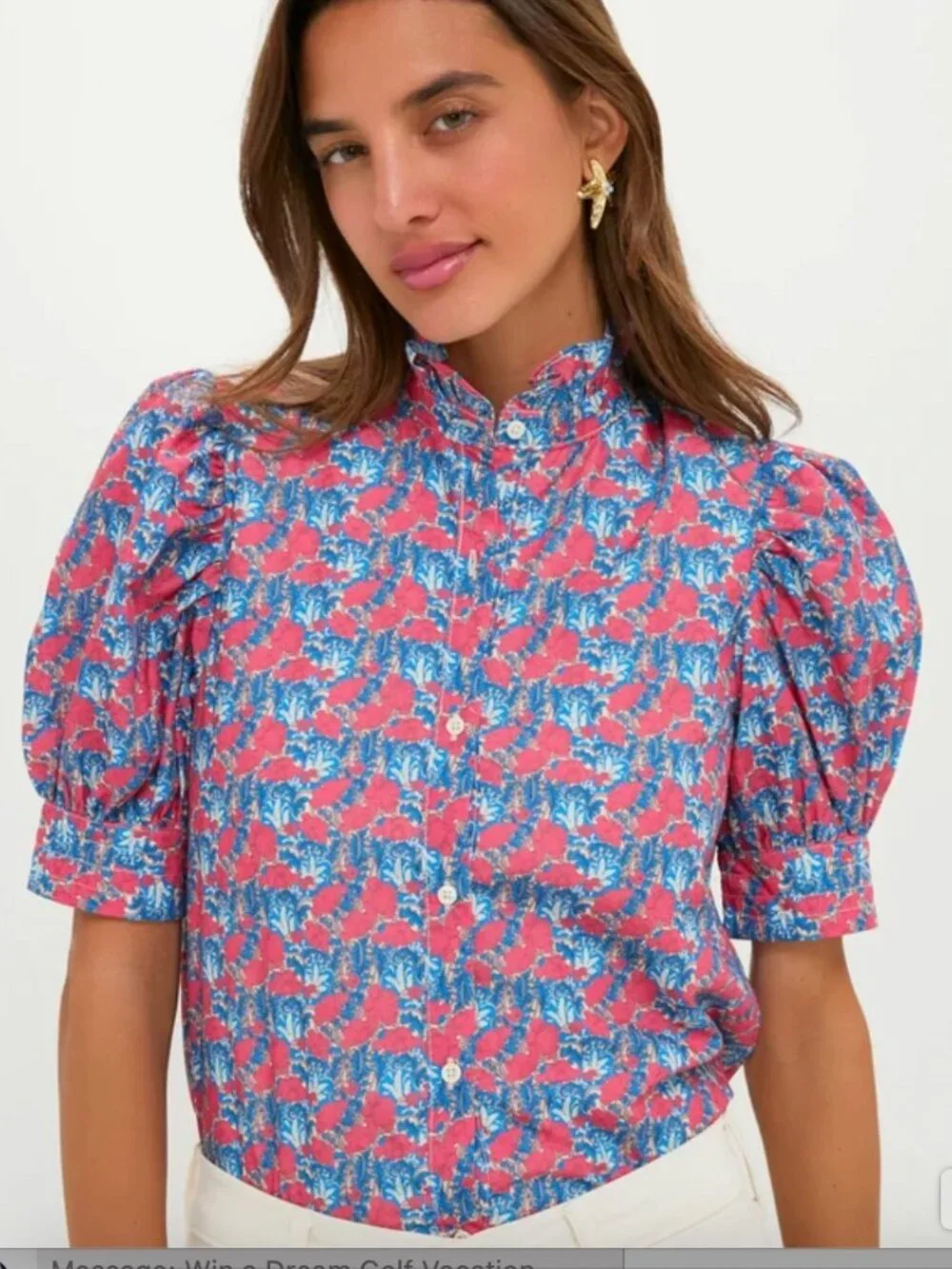 red and pink viney loiusia blouse - Picture 6 of 6